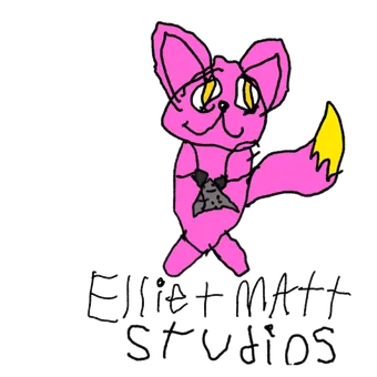 Ellie Matt Studios mascot — a pink fox-cat holding a game controller.